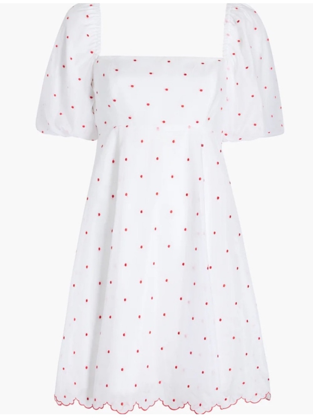 Hill House Mini Dress with Red Dot Embroidery- Worn once. Perfect condition
